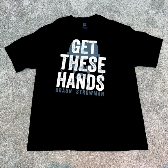 WWE WWF SHIRT TSHIRT TEE BRAUN STROWMAN WRESTLING XL GET THESE HANDS - Picture 1 of 6